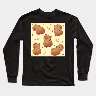 Capybara illustration pattern Long Sleeve T-Shirt